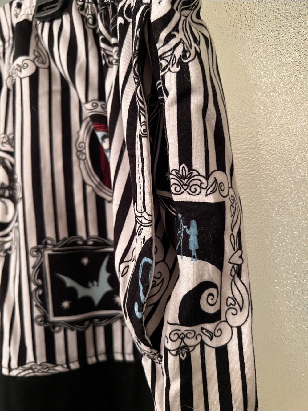 The Nightmare Before Christmas Striped Short-Sleeve Pajama set - Black/White - Picture 7 of 8